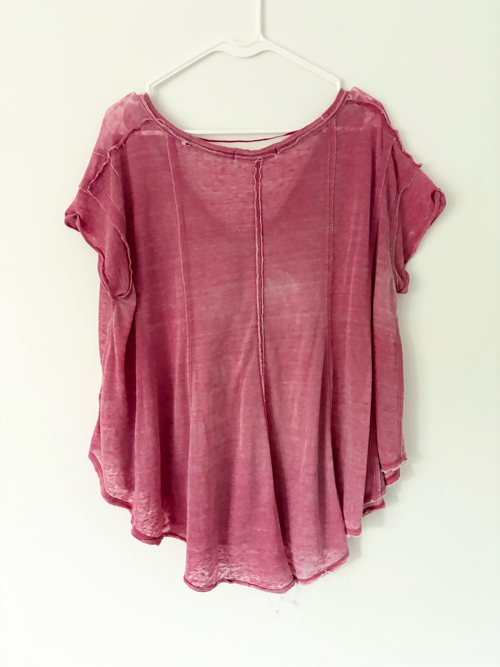We The Free Lovebird Pink Sammie Swing Trapeze Short Sleeve Tee Size Large - Picture 8 of 9